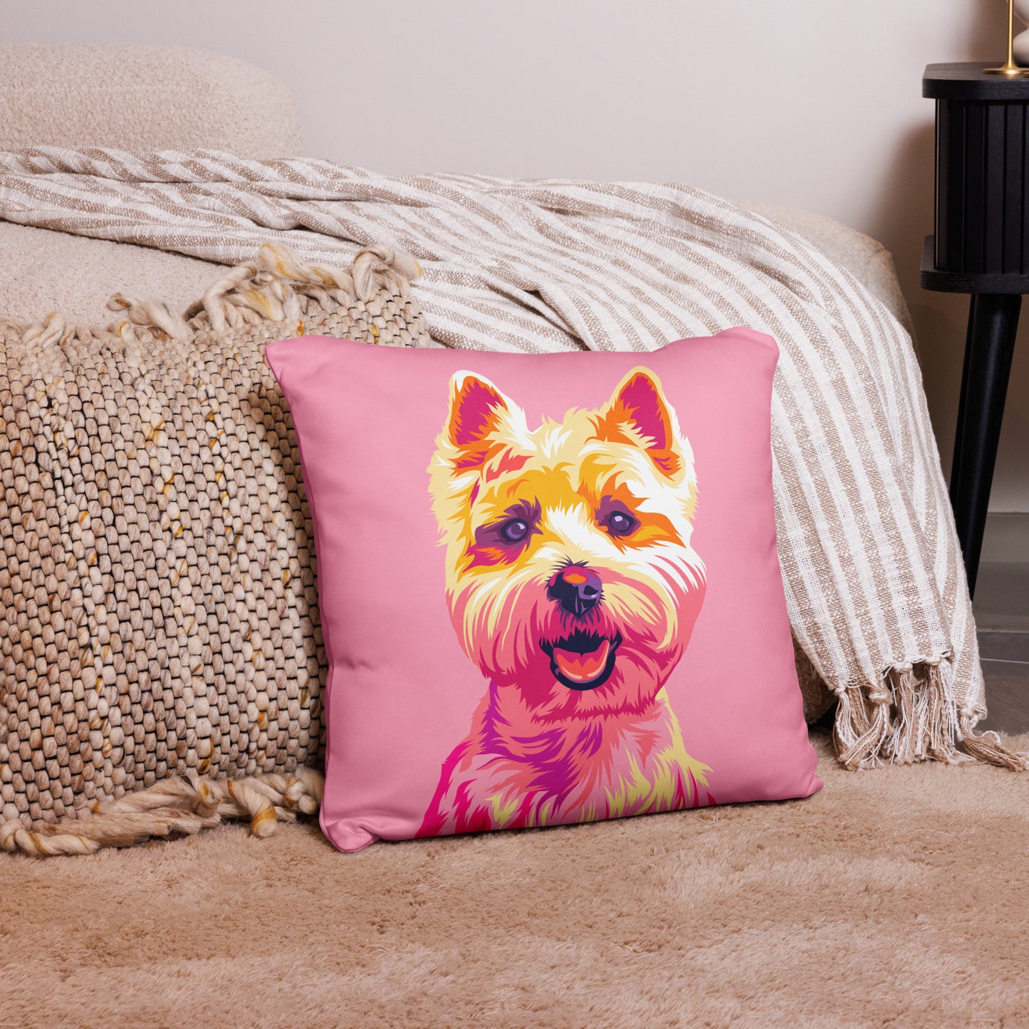 Valkoinen länsiylämaanterrieri Koristetyynynpäällinen, Pop Art