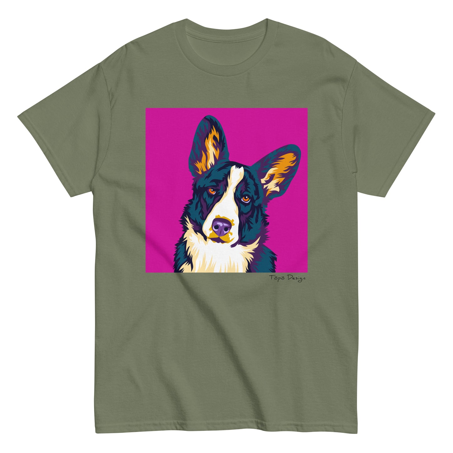 Welsh corgi cardigan T-paita, Pop Art