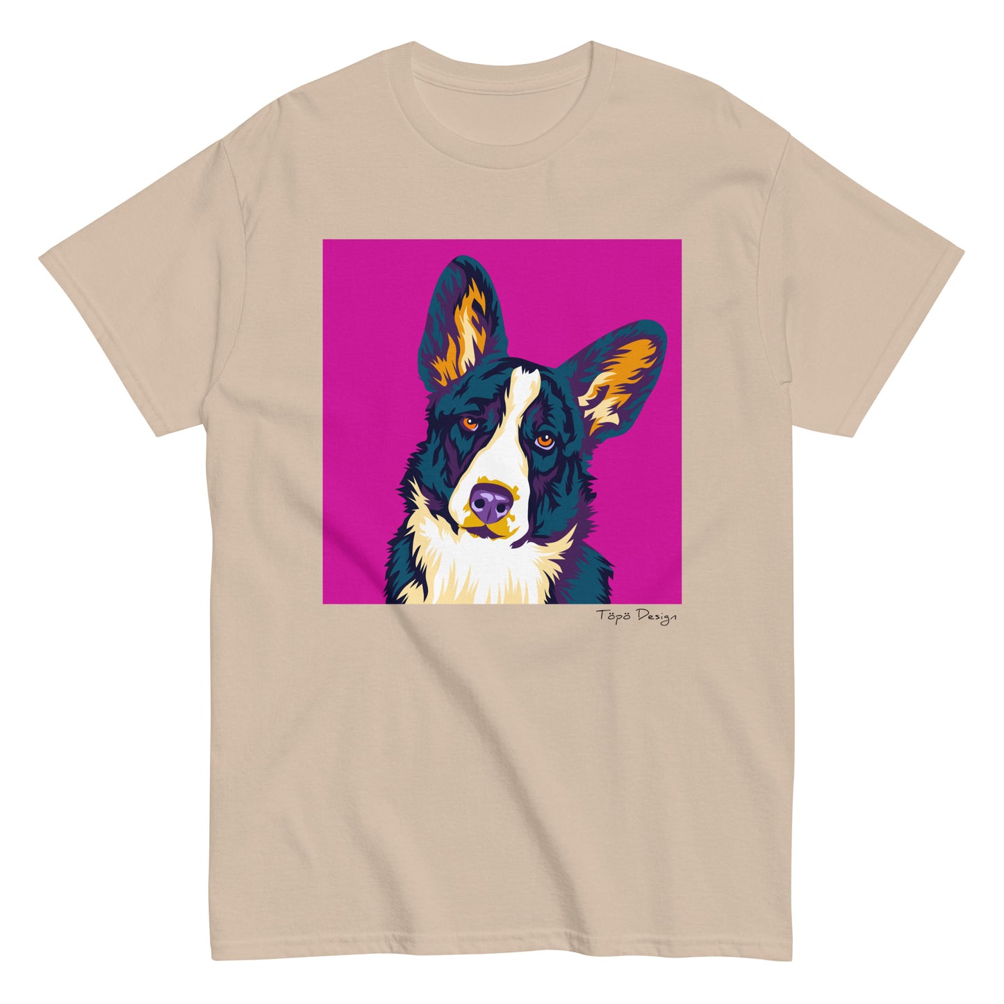 Welsh corgi cardigan T-paita, Pop Art