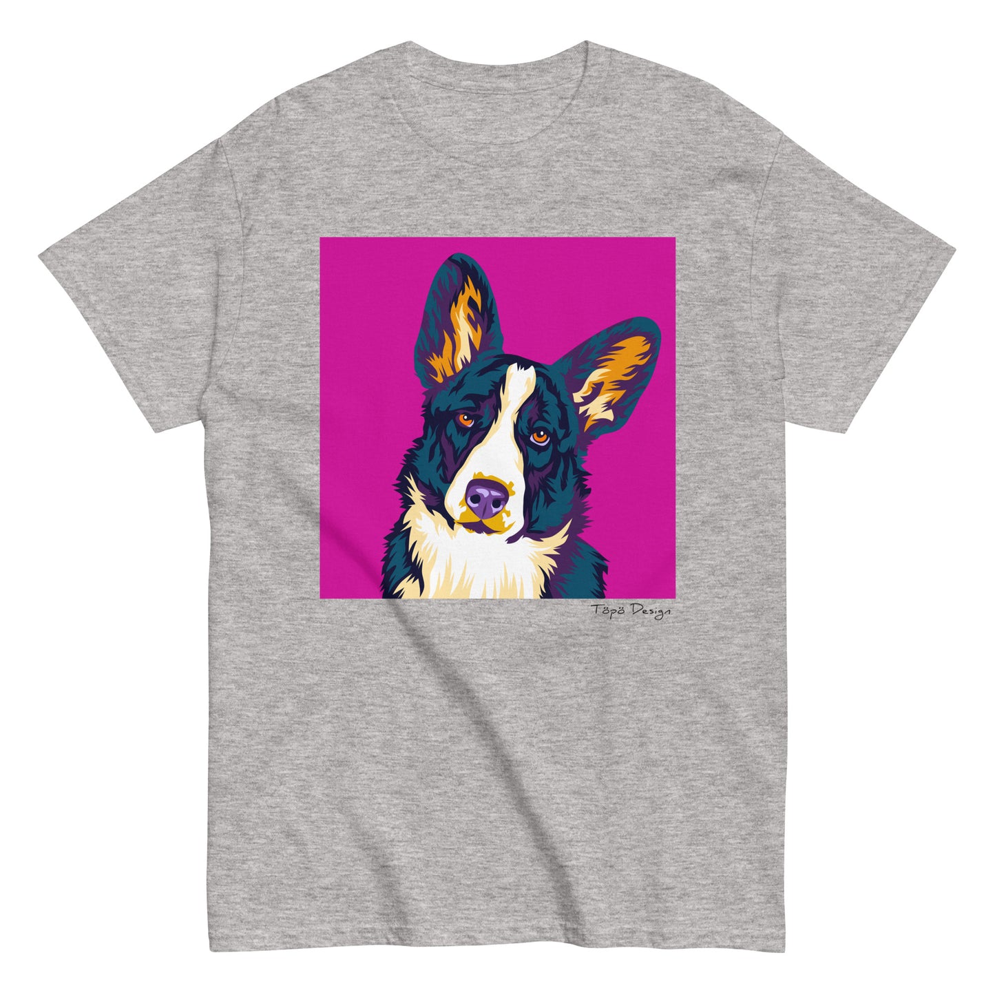 Welsh corgi cardigan T-paita, Pop Art