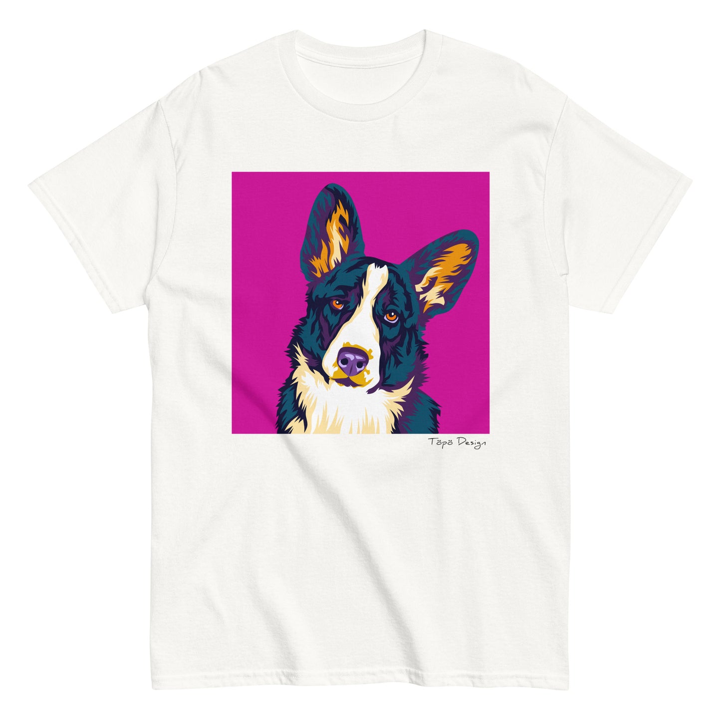 Welsh corgi cardigan T-paita, Pop Art