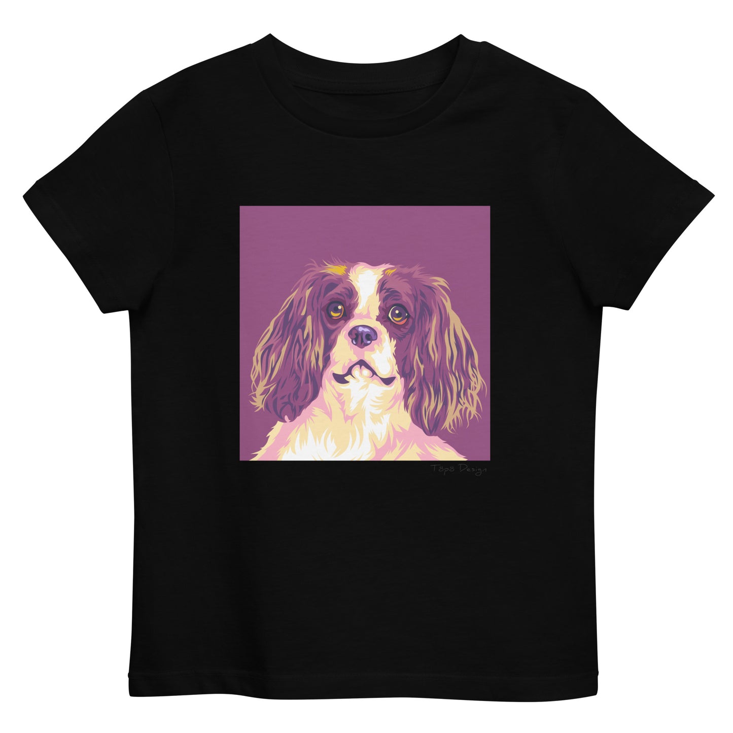 Cavalierkingcharlesinspanieli lasten T-paita, Pop Art