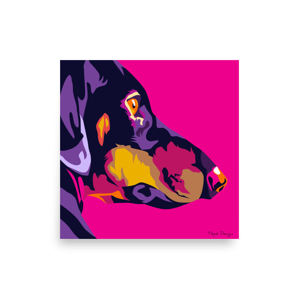 Mäyräkoira sivuprofiili Juliste, Pop Art