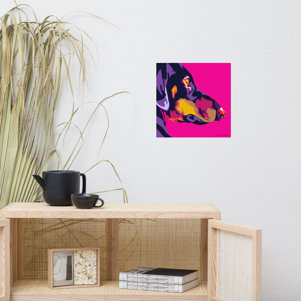 Mäyräkoira sivuprofiili Juliste, Pop Art