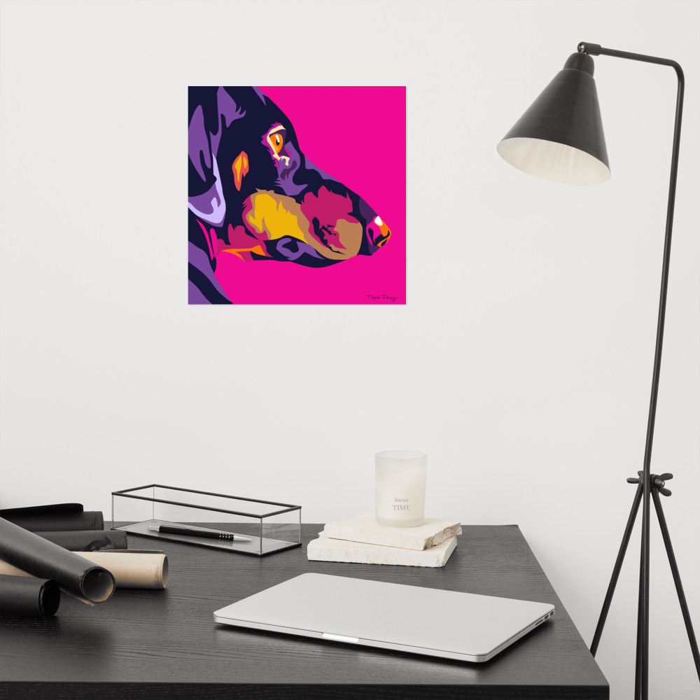 Mäyräkoira sivuprofiili Juliste, Pop Art