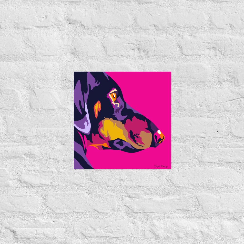 Mäyräkoira sivuprofiili Juliste, Pop Art