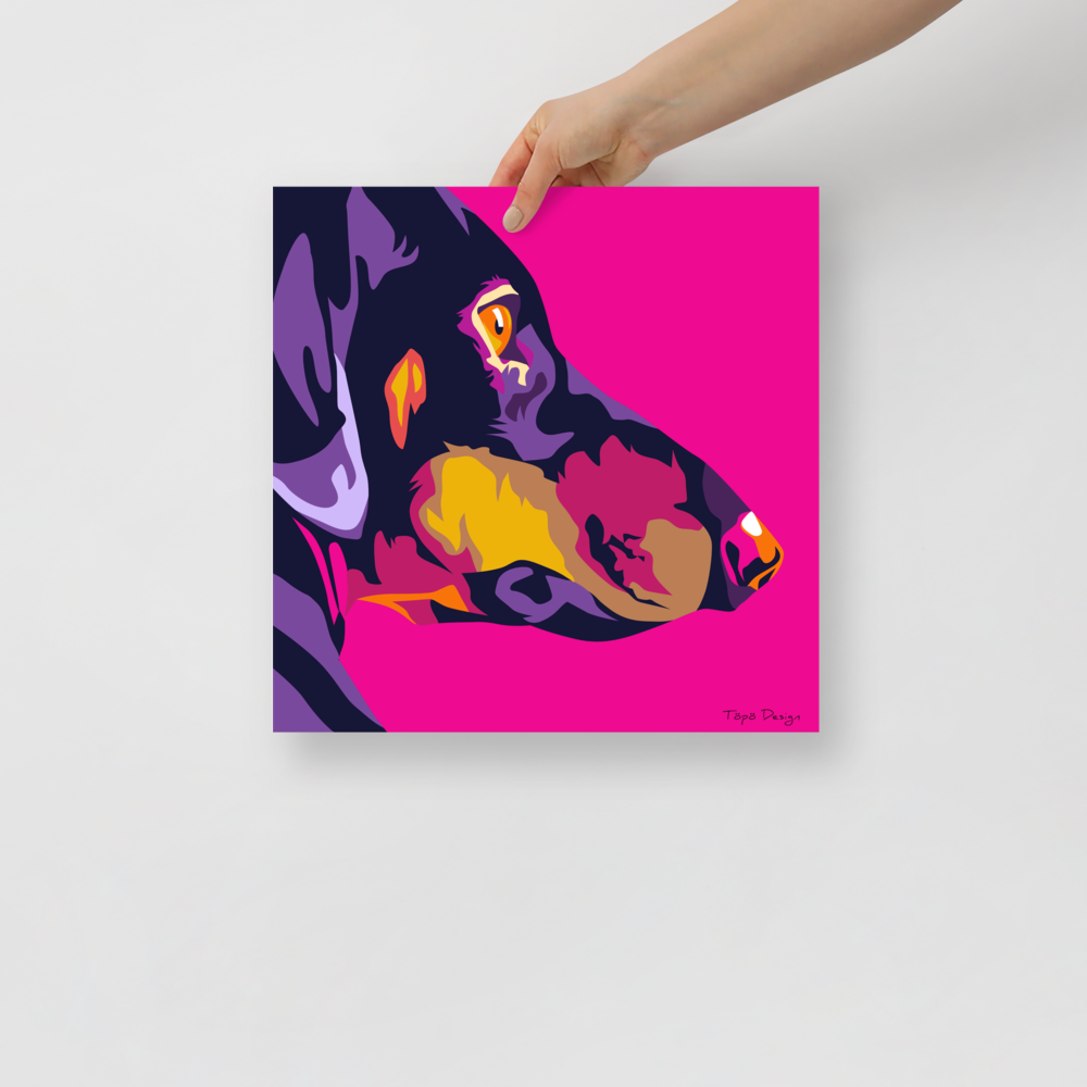 Mäyräkoira sivuprofiili Juliste, Pop Art