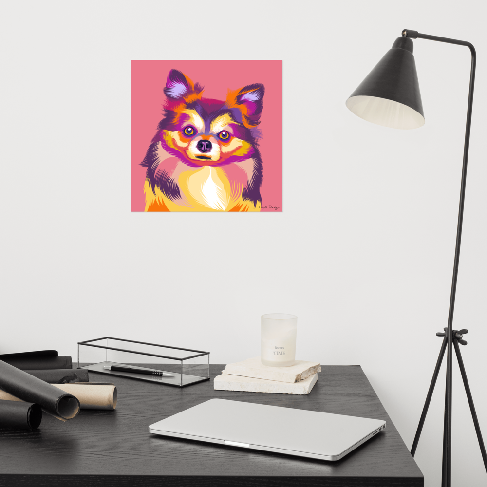Pitkäkarvainen Chihuahua Juliste, Pop Art