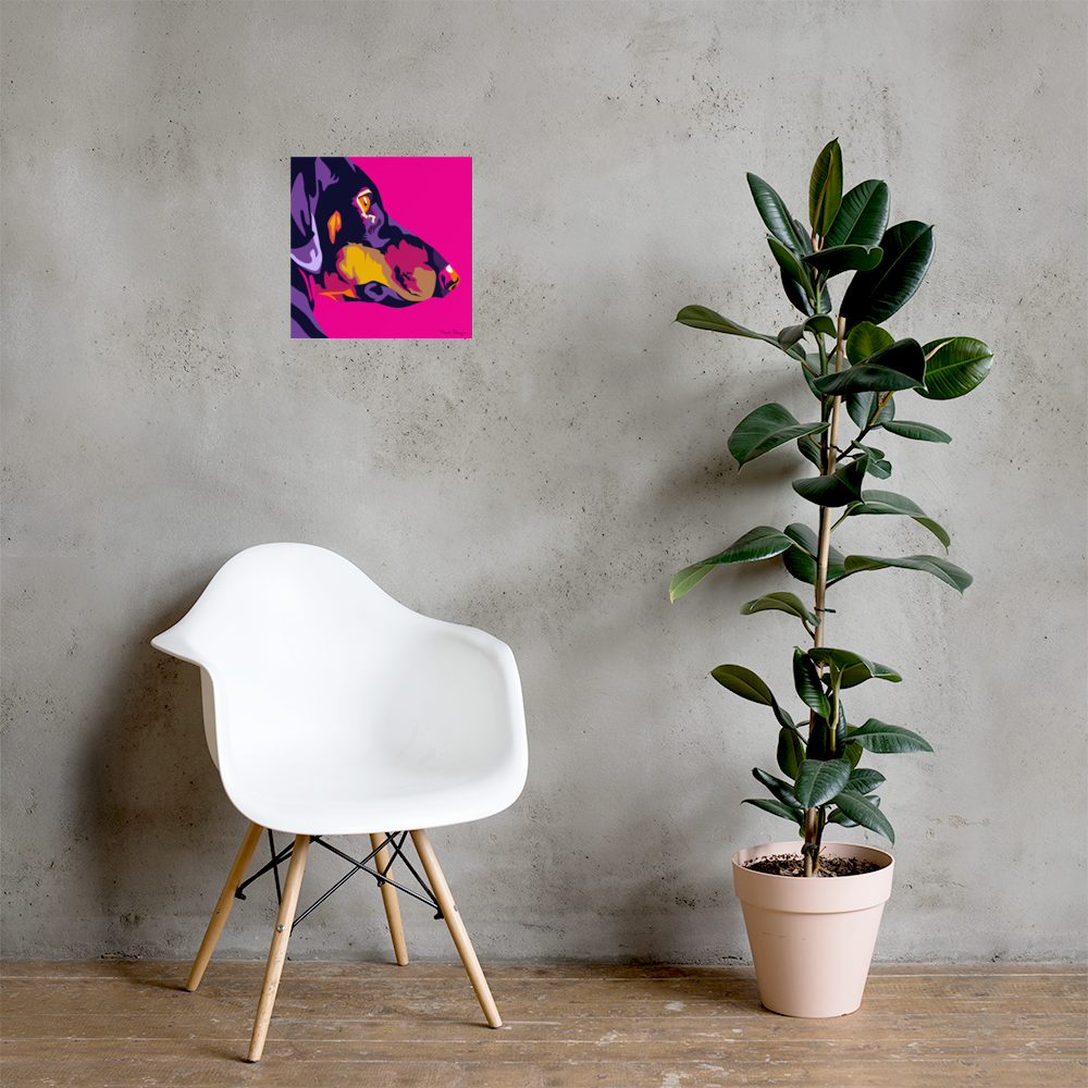 Mäyräkoira sivuprofiili Juliste, Pop Art