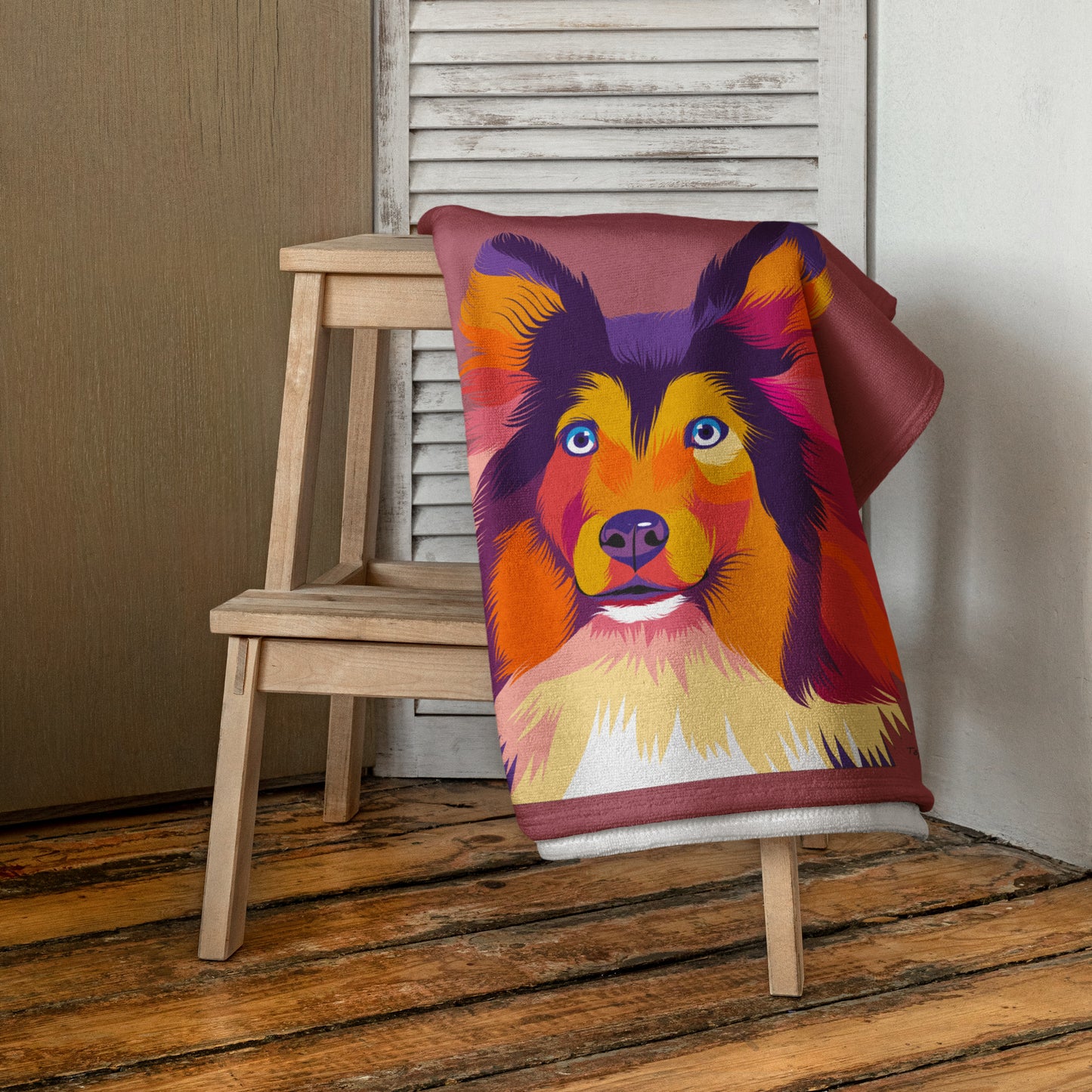 Shetlanninlammaskoira Kylpypyyhe, Pop Art
