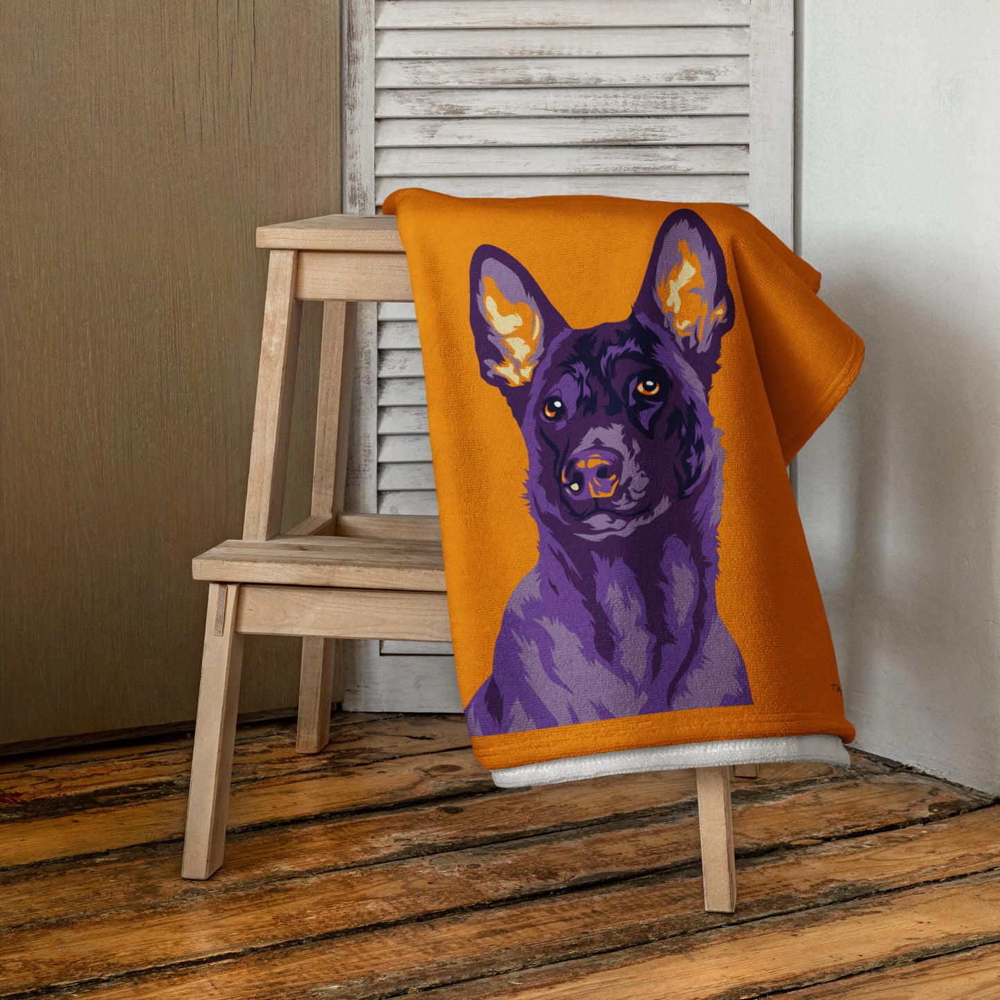 Belgianpaimenkoira malinois Kylpypyyhe, Pop Art