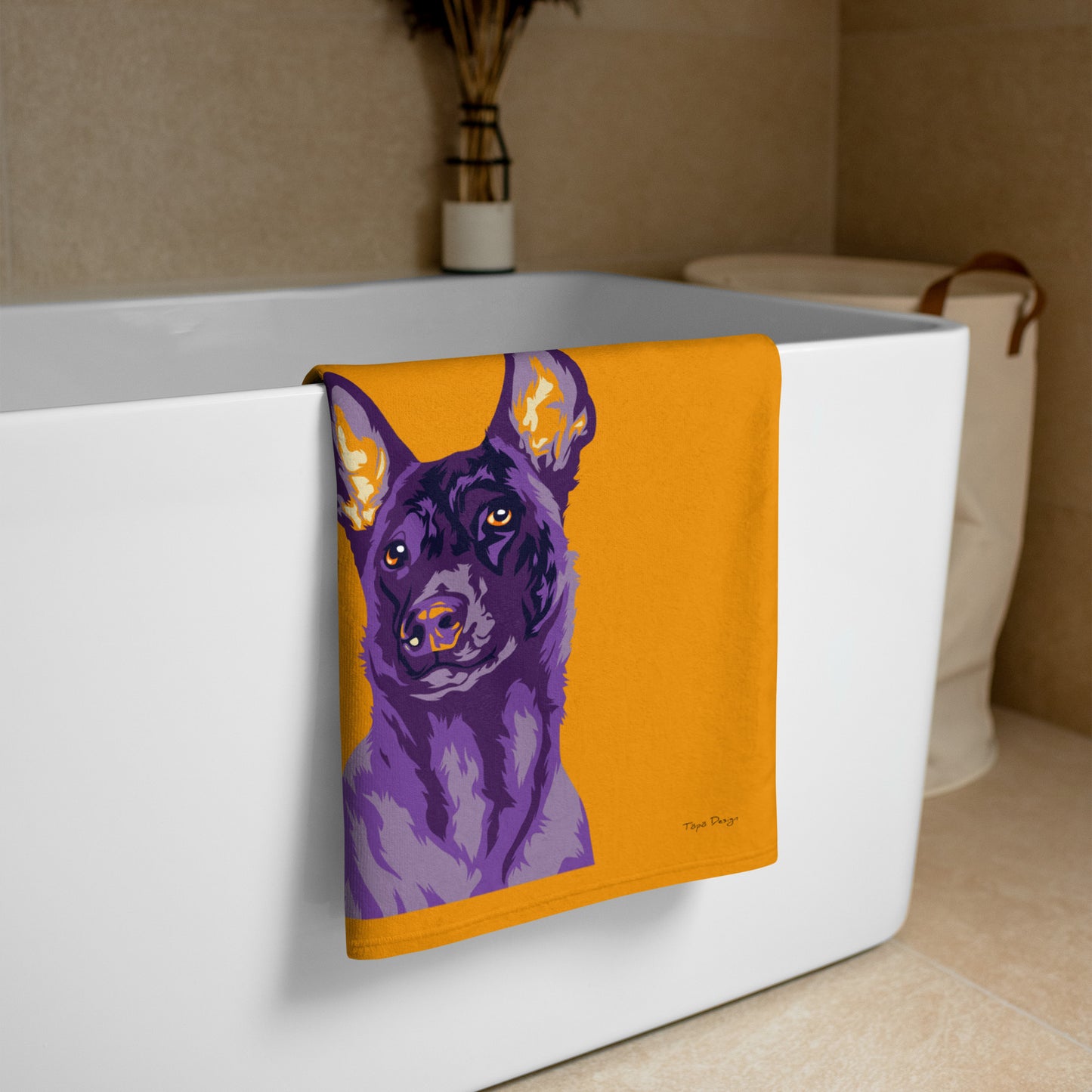 Belgianpaimenkoira malinois Kylpypyyhe, Pop Art