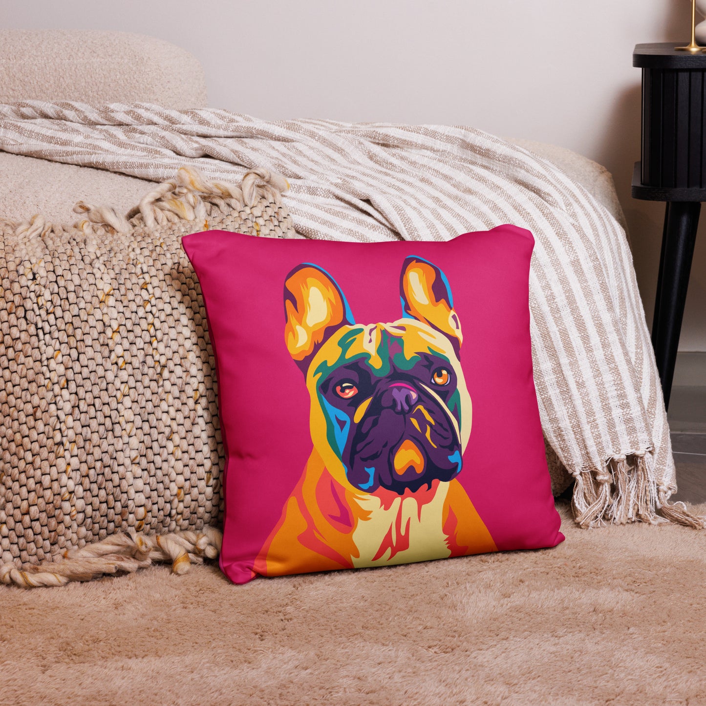 Ranskanbulldoggi Koristetyynynpäällinen, Pop Art