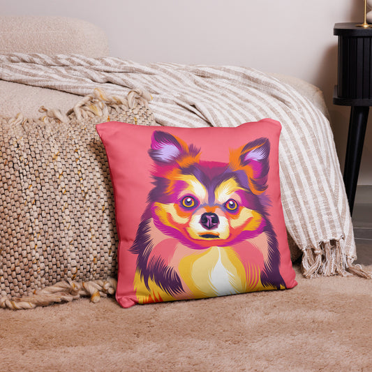 Pitkäkarvainen chihuahua Koristetyynynpäällinen, Pop Art