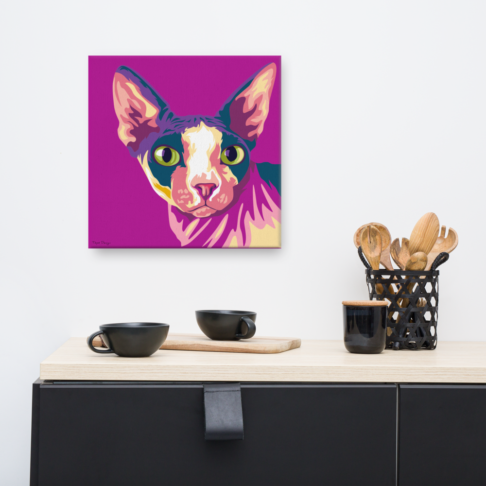 Sfinx kissa Canvas-taulu, Pop Art