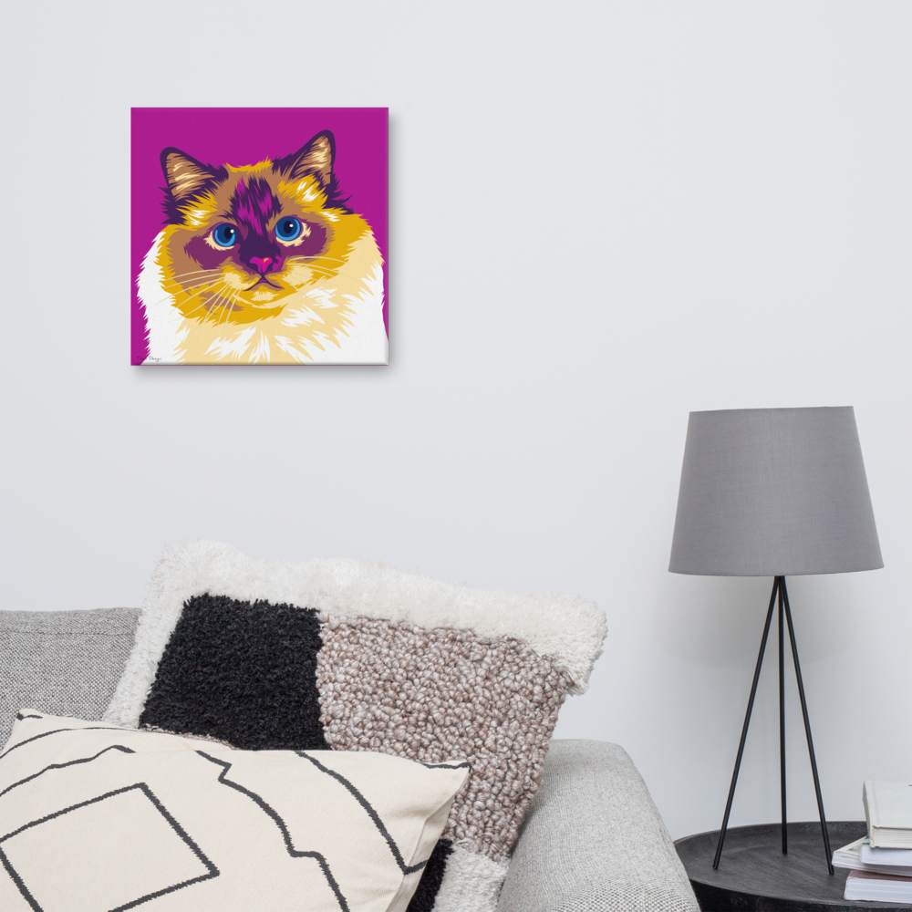 Pyhä Birma kissa Canvas-taulu, Pop Art