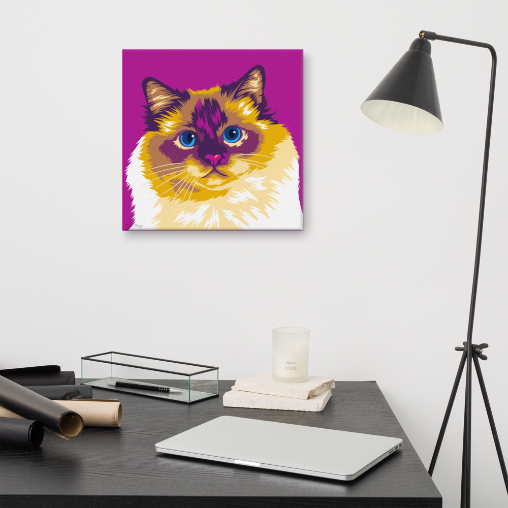 Pyhä Birma kissa Canvas-taulu, Pop Art