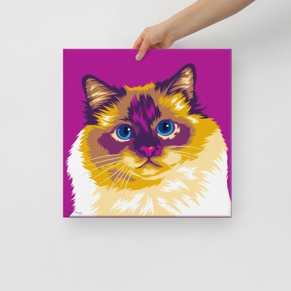 Pyhä Birma kissa Canvas-taulu, Pop Art