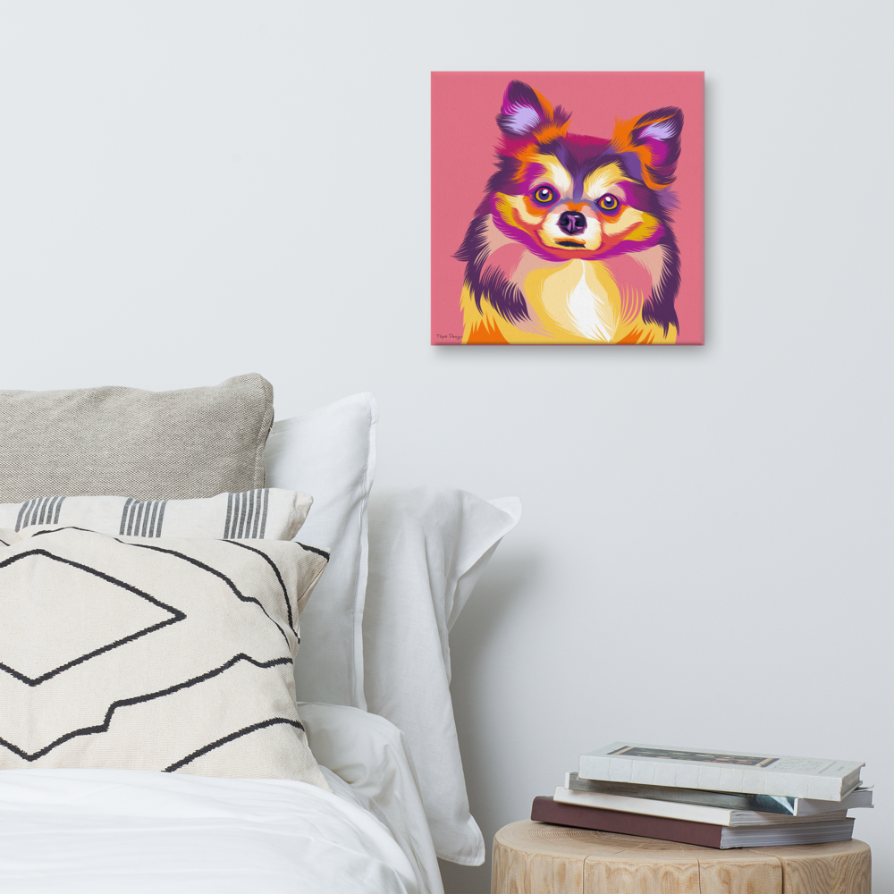 Pitkäkarvainen chihuahua  Canvas-taulu, Pop Art
