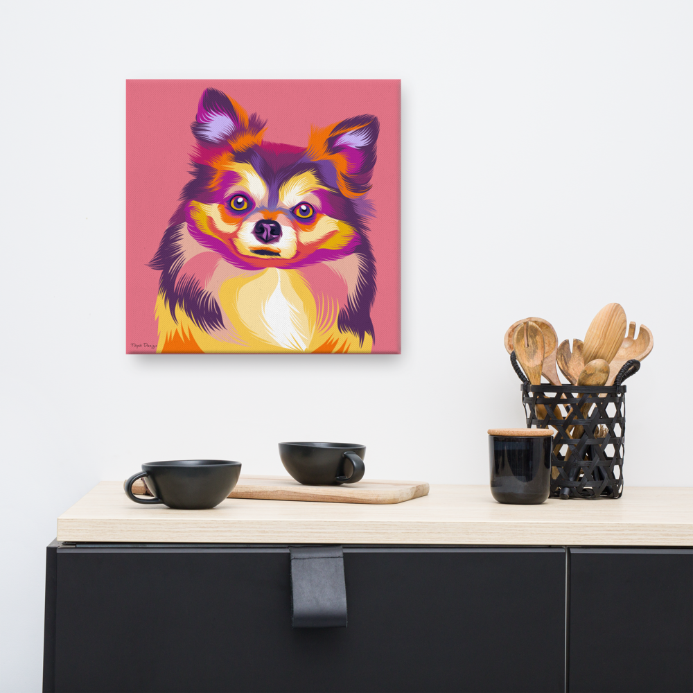Pitkäkarvainen chihuahua  Canvas-taulu, Pop Art