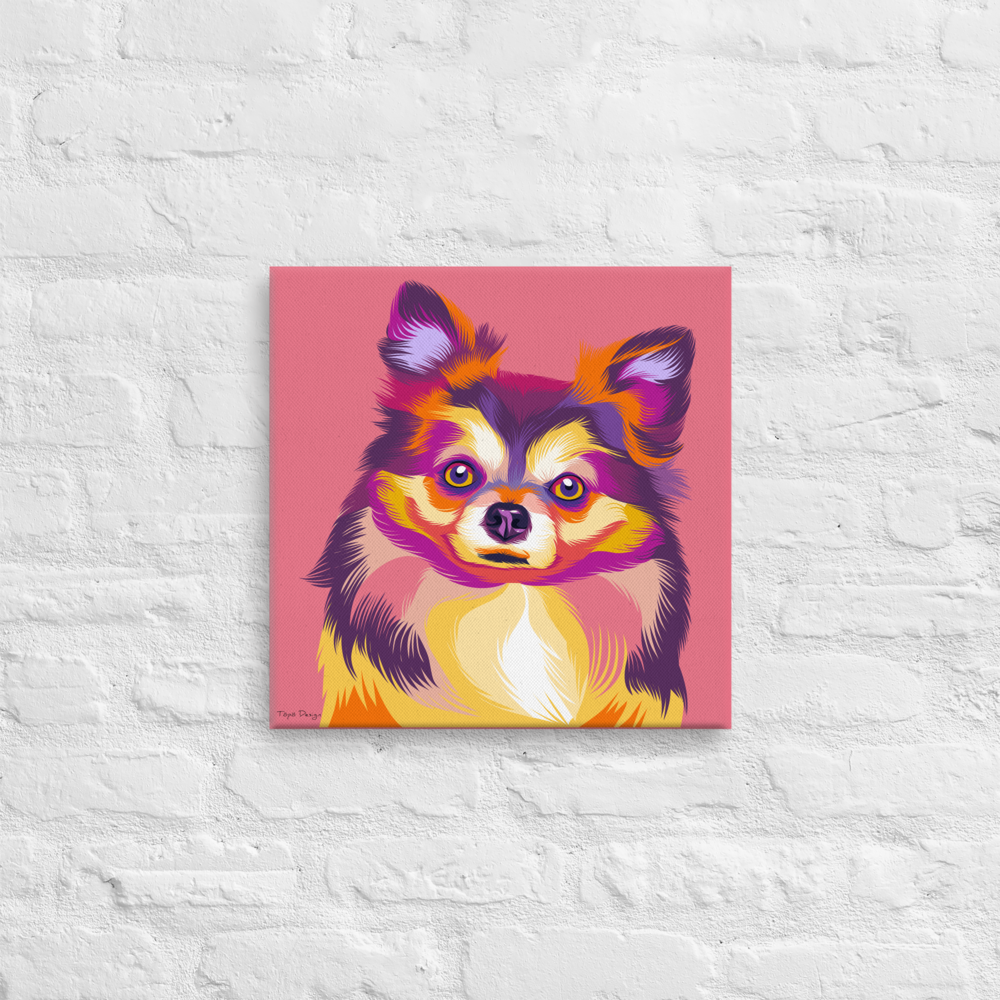 Pitkäkarvainen chihuahua  Canvas-taulu, Pop Art