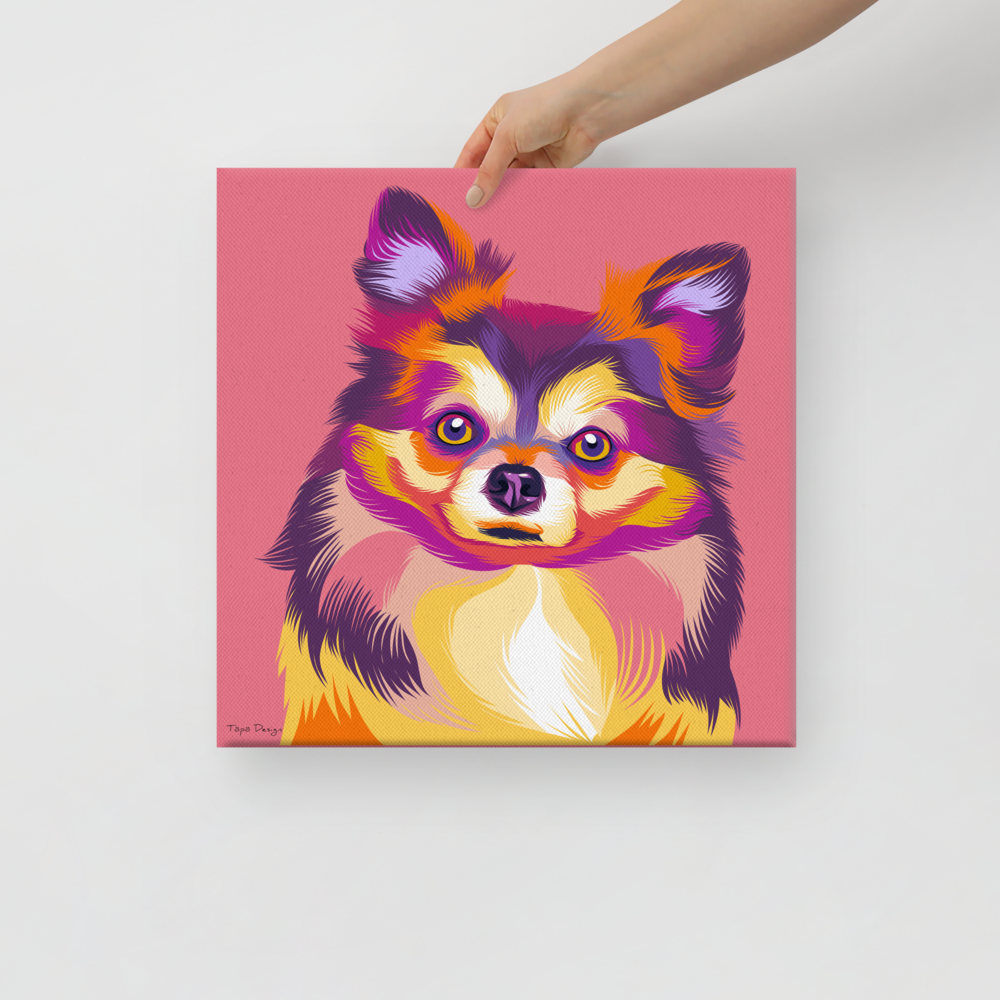 Pitkäkarvainen chihuahua  Canvas-taulu, Pop Art