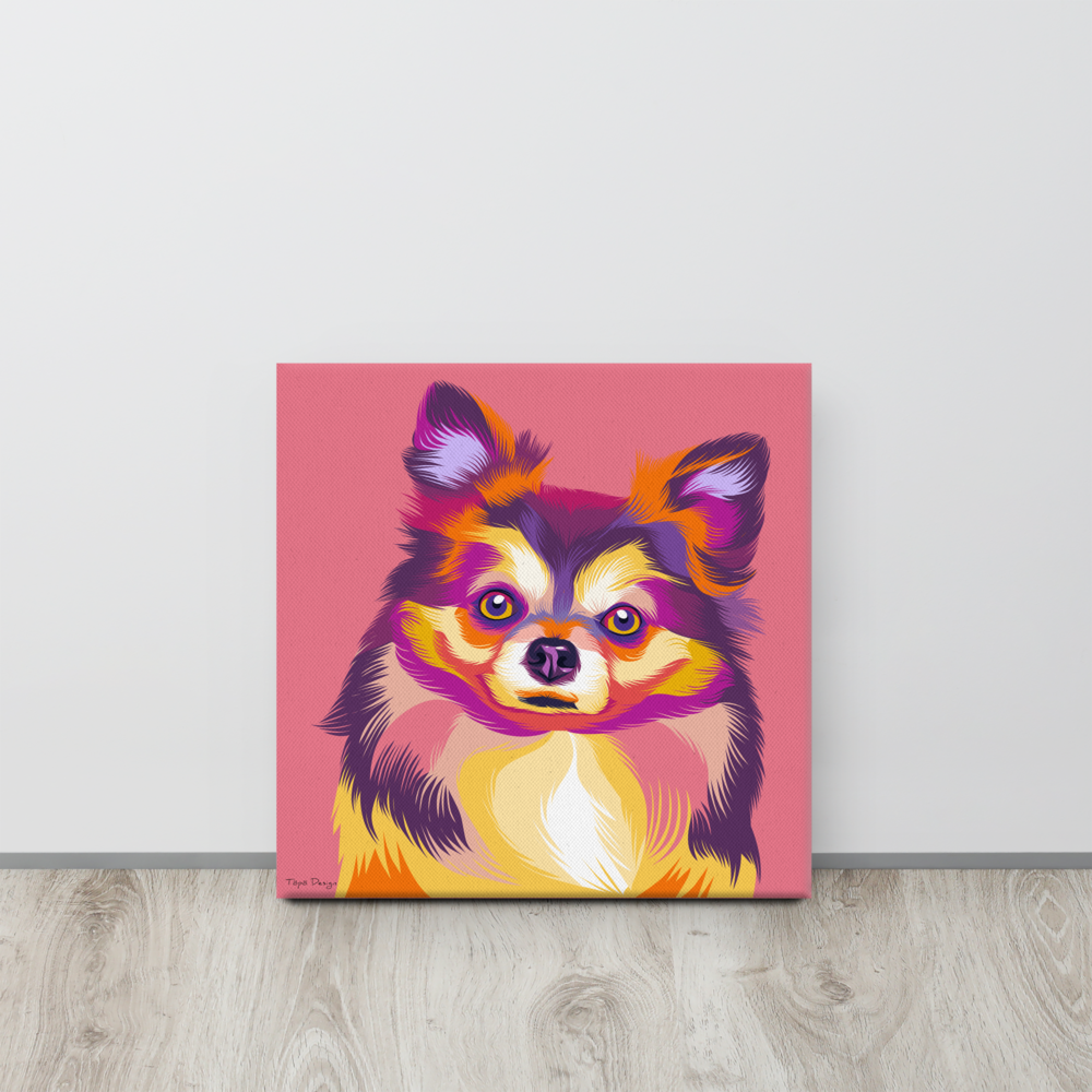 Pitkäkarvainen chihuahua  Canvas-taulu, Pop Art