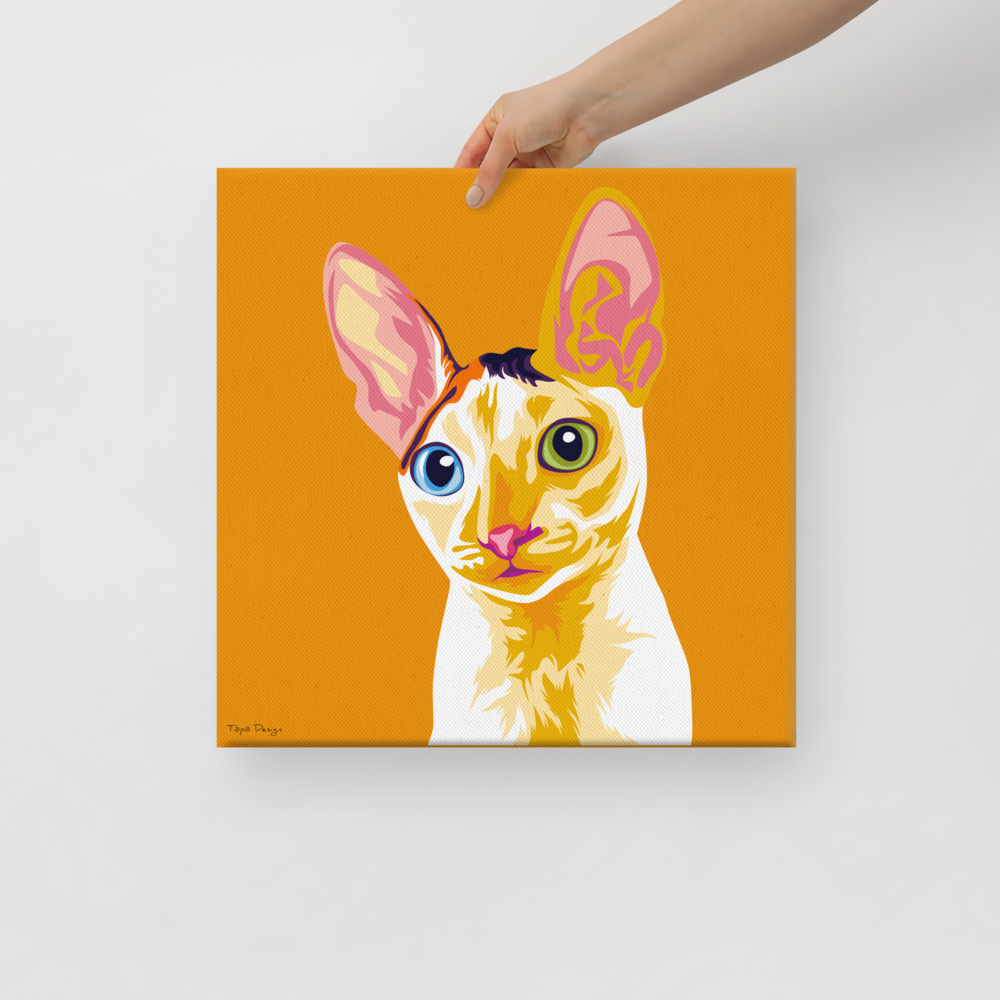Cornish Rex kissa Canvas-taulu, Pop Art