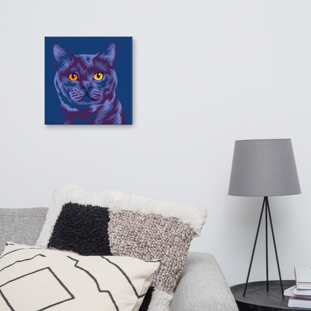 Kartusiaani kissa Canvas-taulu, Pop Art