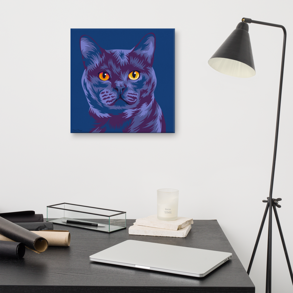 Kartusiaani kissa Canvas-taulu, Pop Art