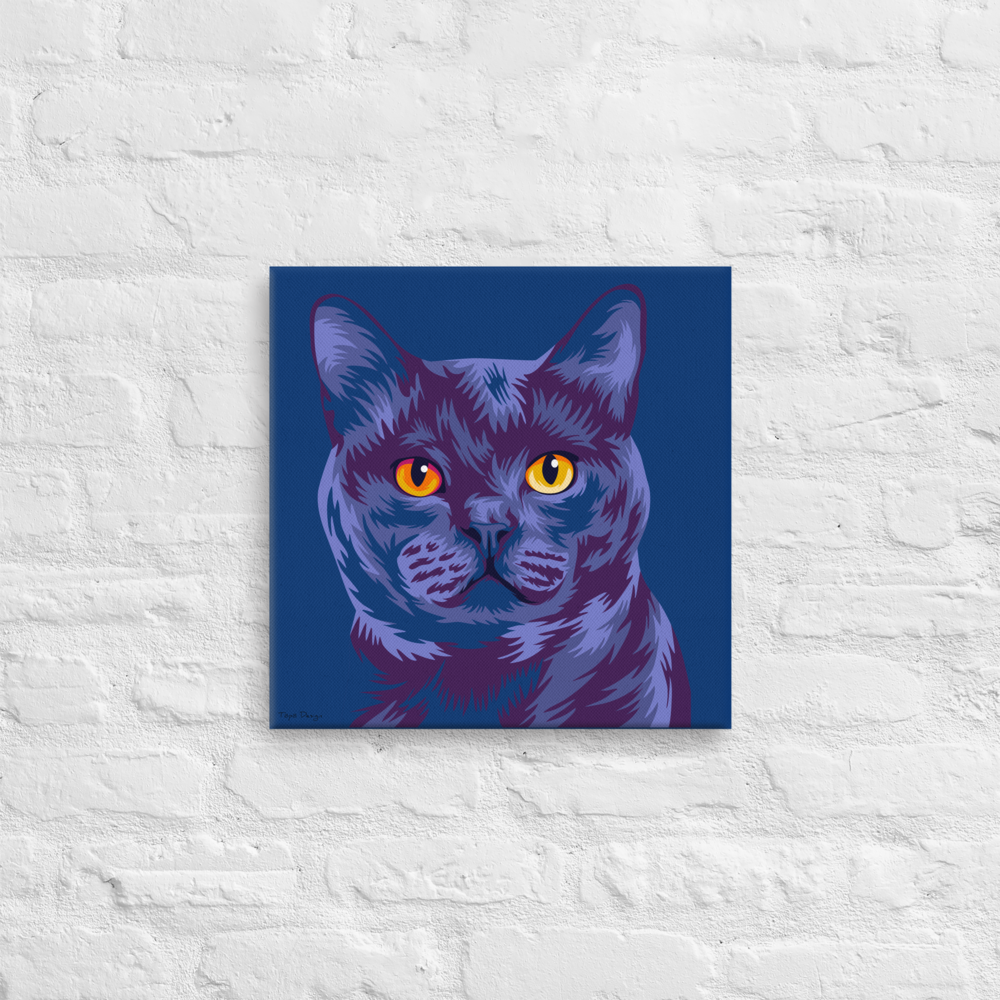 Kartusiaani kissa Canvas-taulu, Pop Art