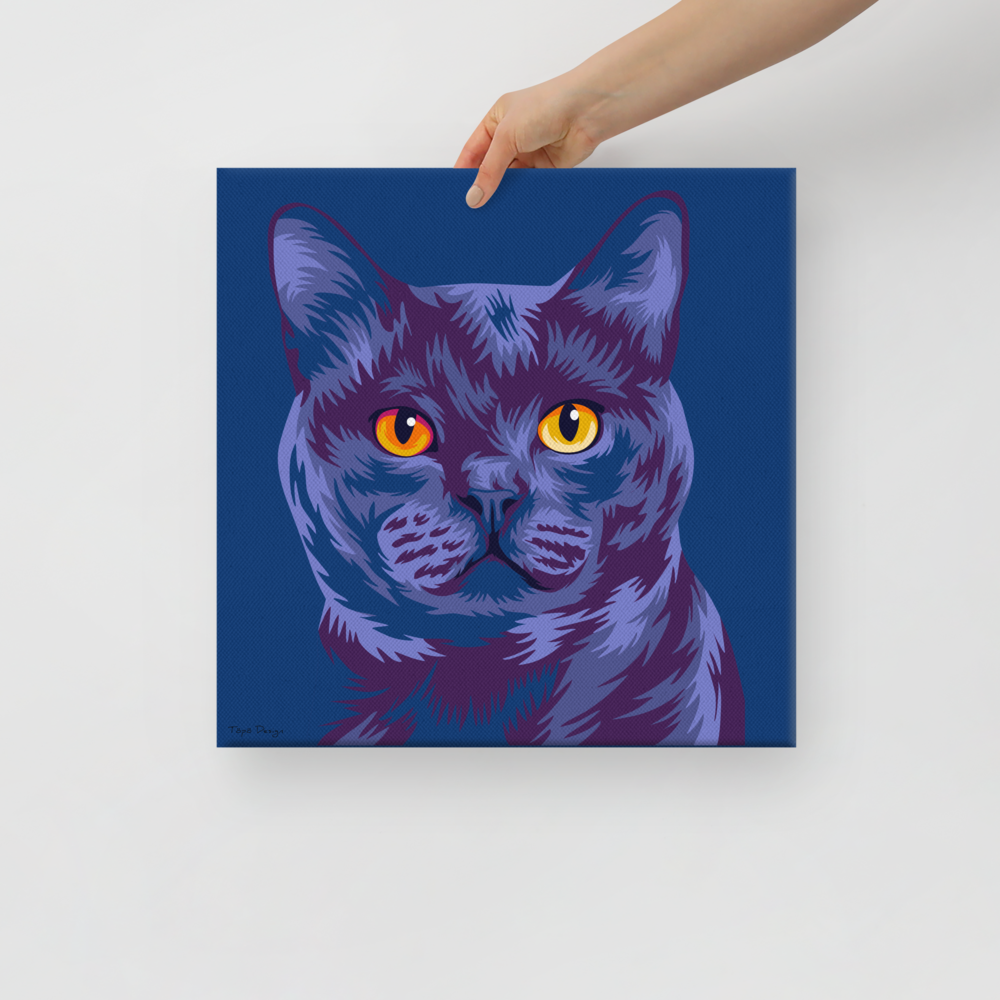 Kartusiaani kissa Canvas-taulu, Pop Art