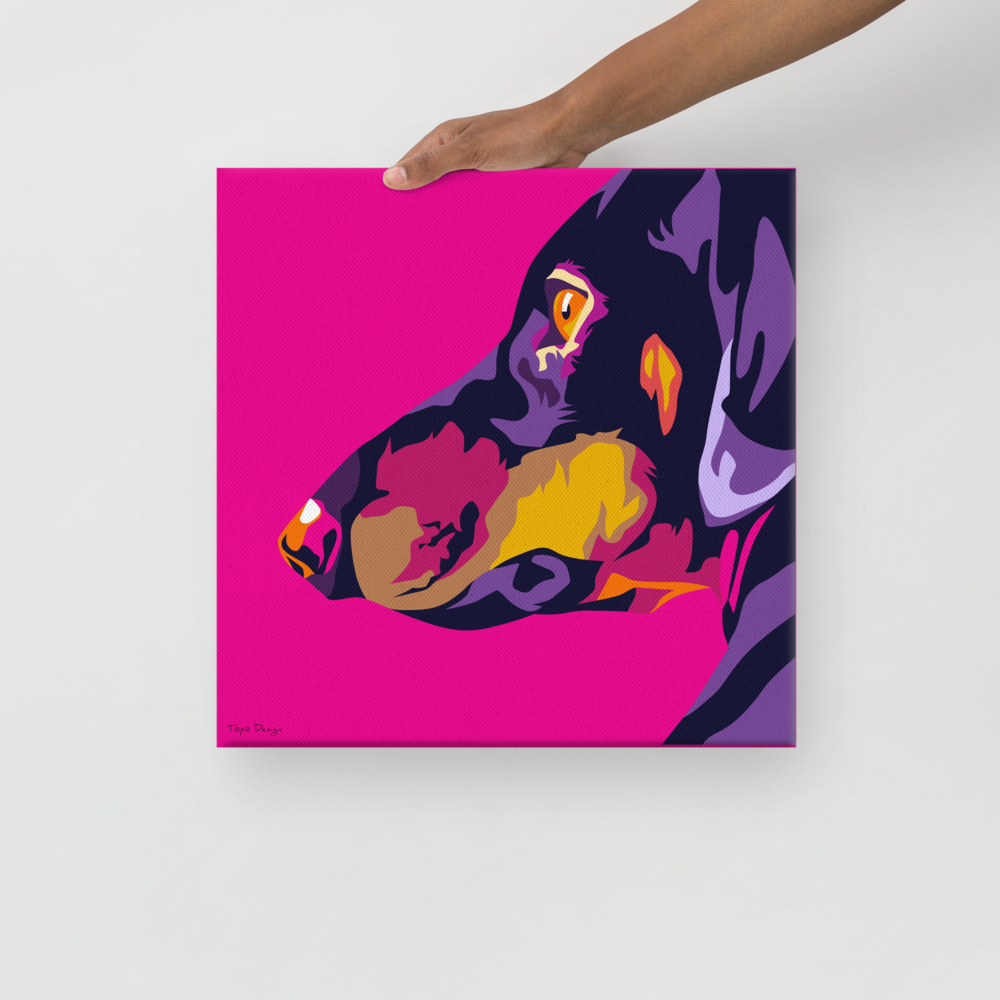 Mäyräkoira sivuprofiili Canvas-taulu, Pop Art