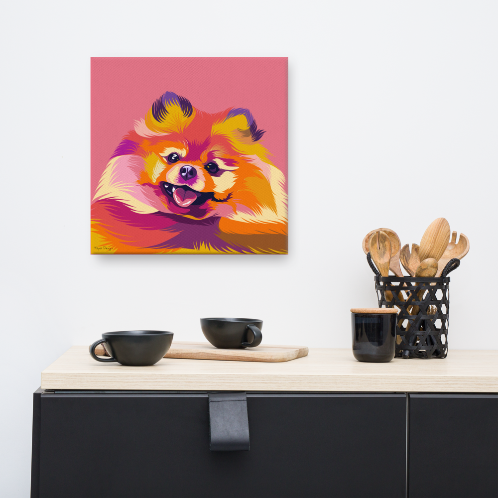 Pomeranian Canvas-taulu, Pop Art