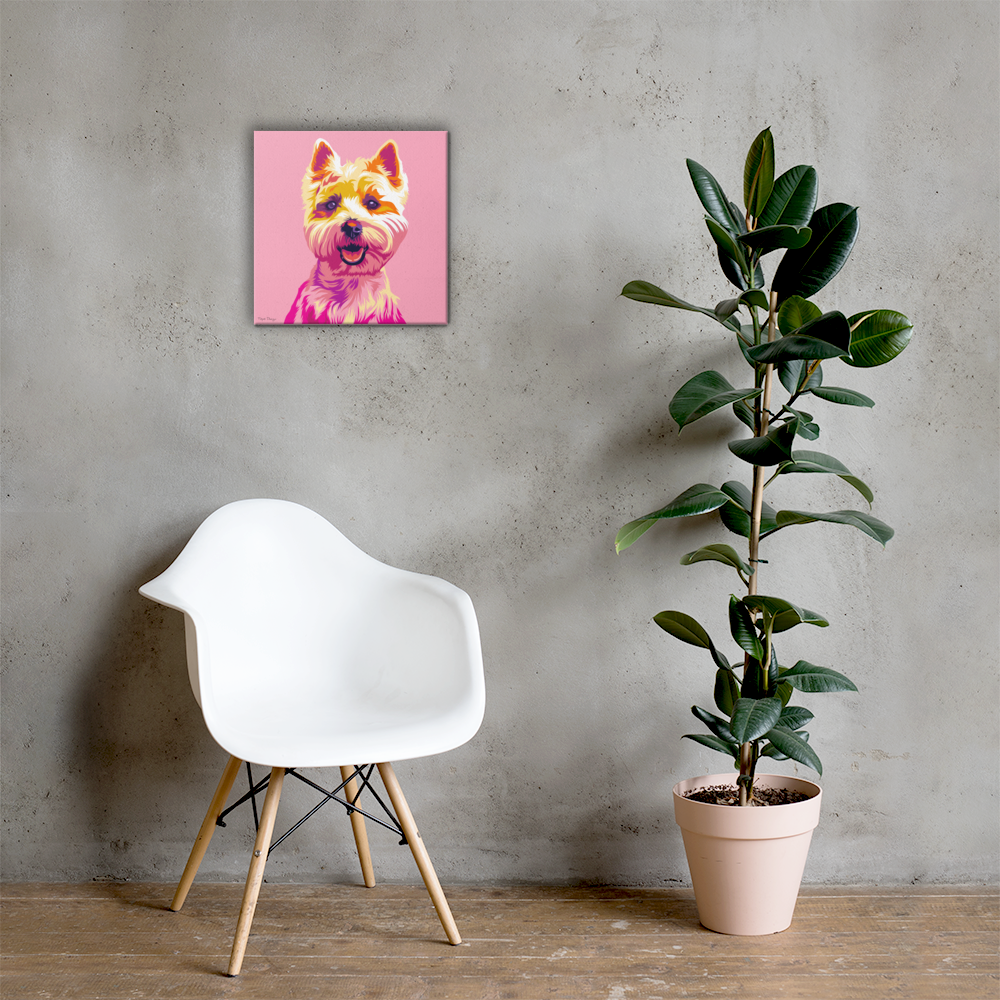 Valkoinen länsiylämaanterrieri Canvas-taulu, Pop Art