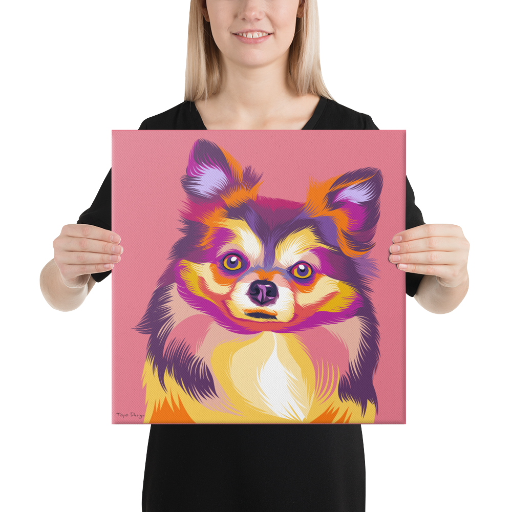 Pitkäkarvainen chihuahua  Canvas-taulu, Pop Art