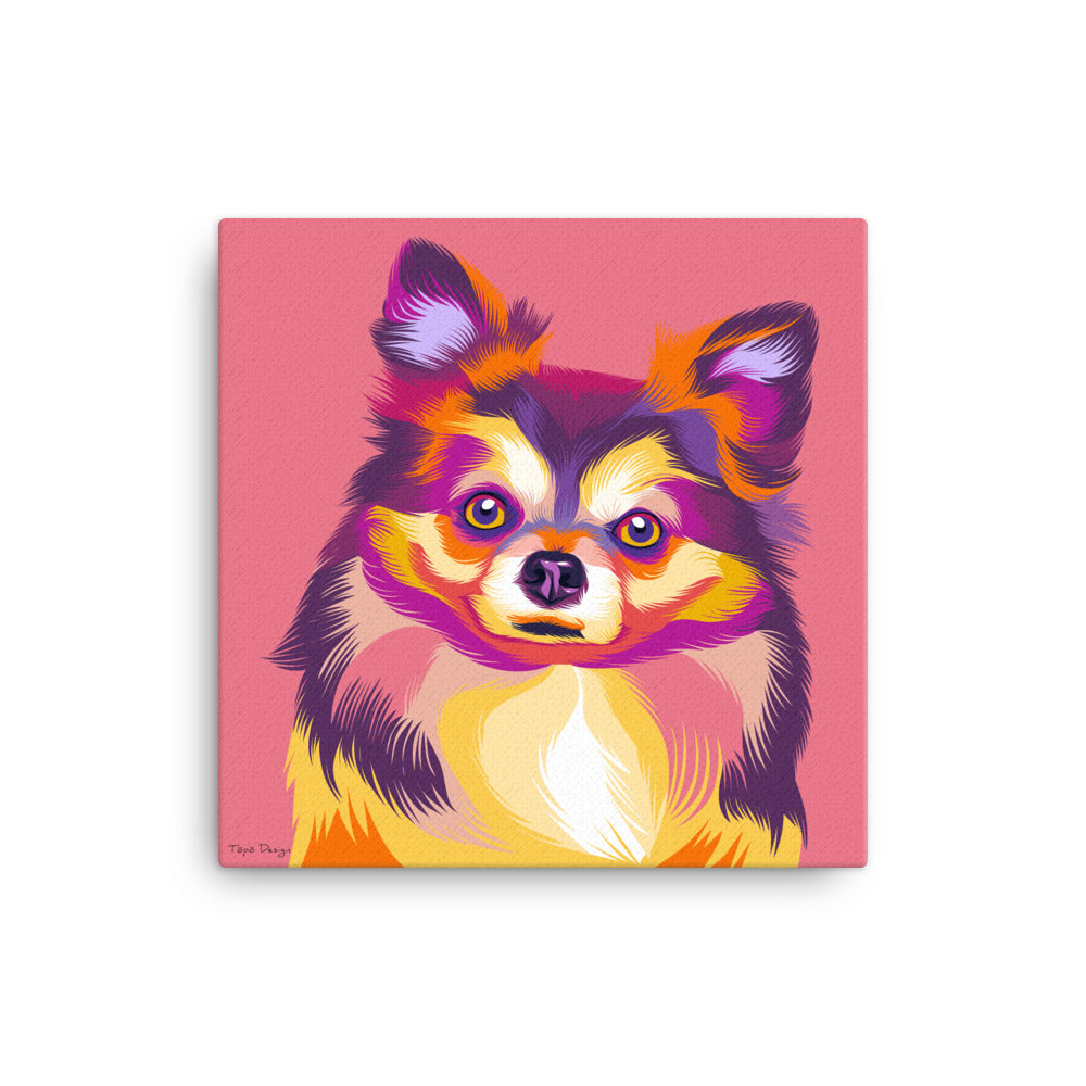 Pitkäkarvainen chihuahua  Canvas-taulu, Pop Art