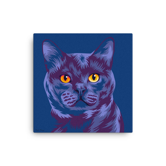 Kartusiaani kissa Canvas-taulu, Pop Art