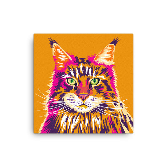Maine Coon kissa Canvas-juliste, Pop Art
