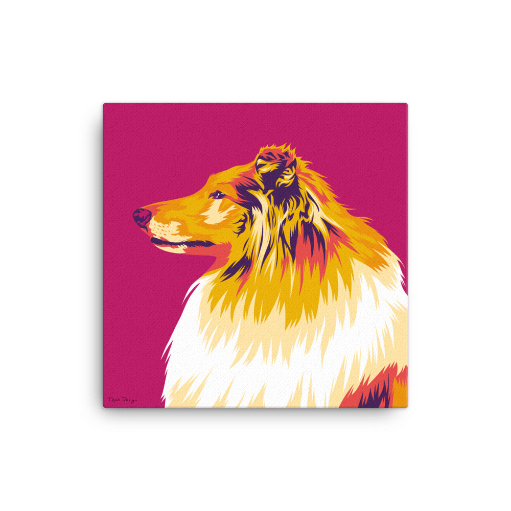 Collie sivuprofiili Canvas-taulu, Pop Art