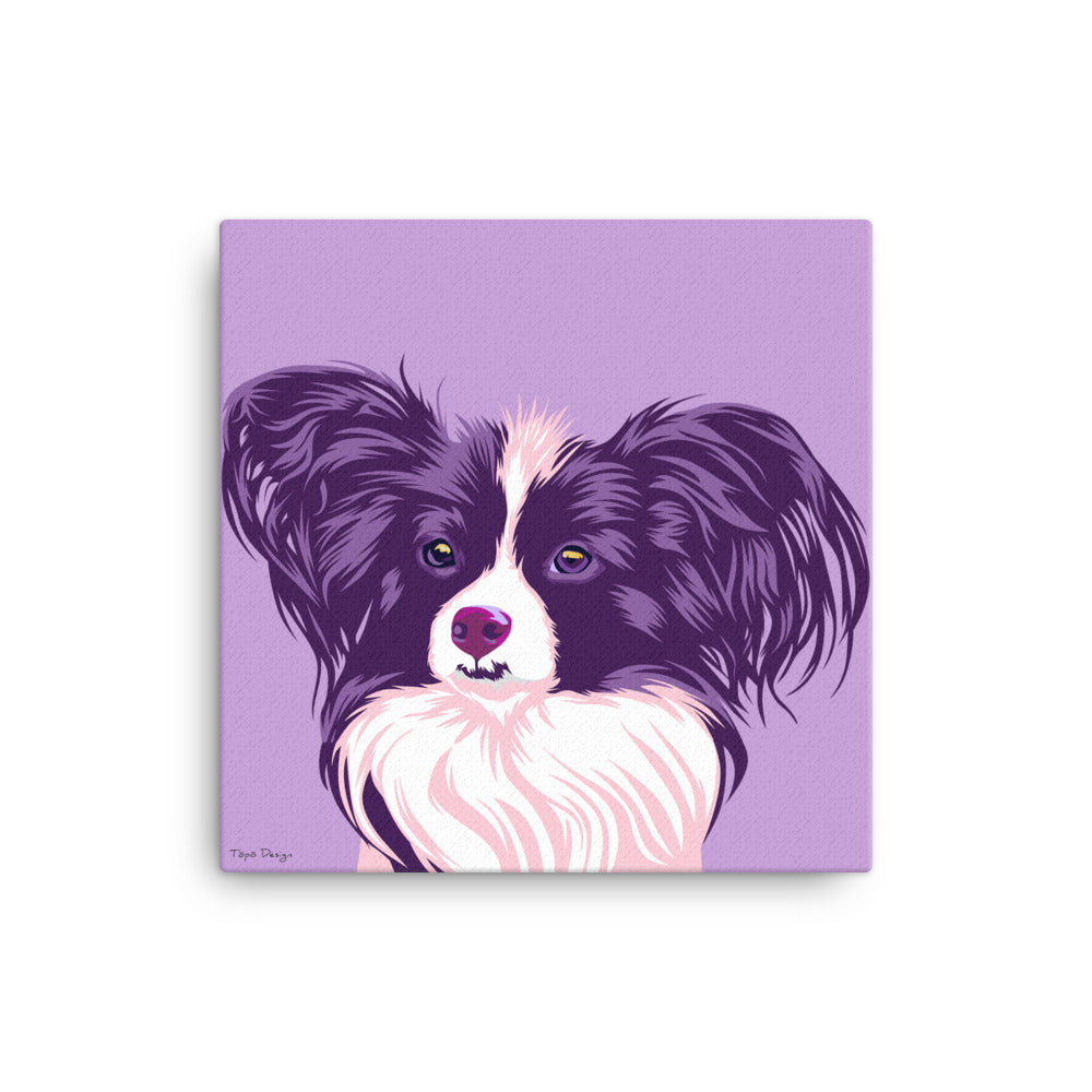 Papillon, perhoskoira Canvas, Pop Art