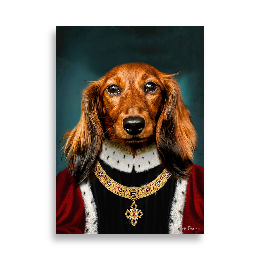 Pitkäkarvainen mäyräkoira Juliste, The King