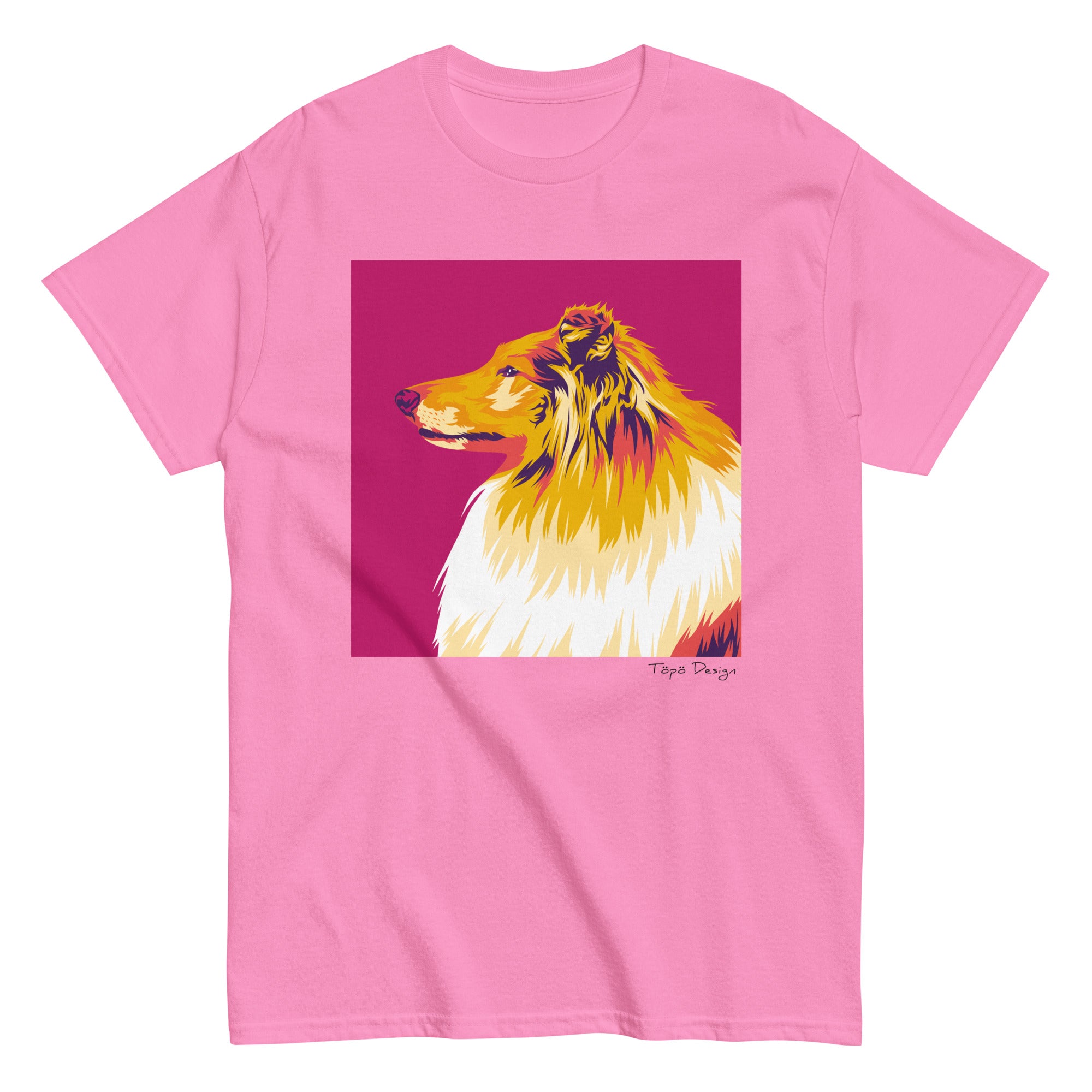 Collie sivuprofiili T-paita, Pop Art
