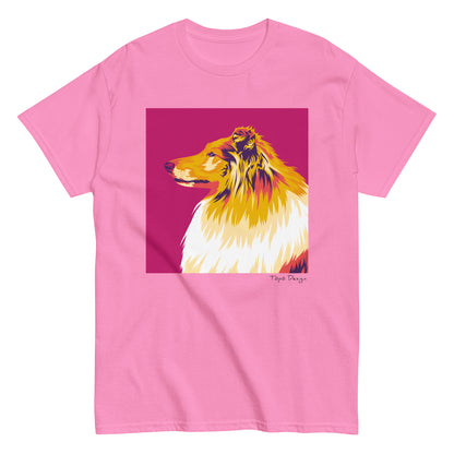 Collie sivuprofiili T-paita, Pop Art