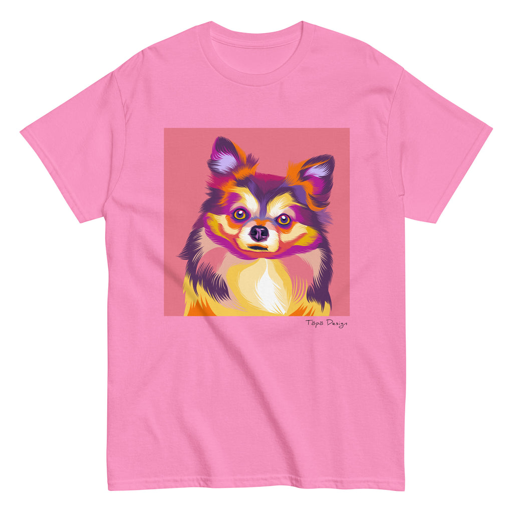 Pitkäkarvainen chihuahua T-paita, Pop Art