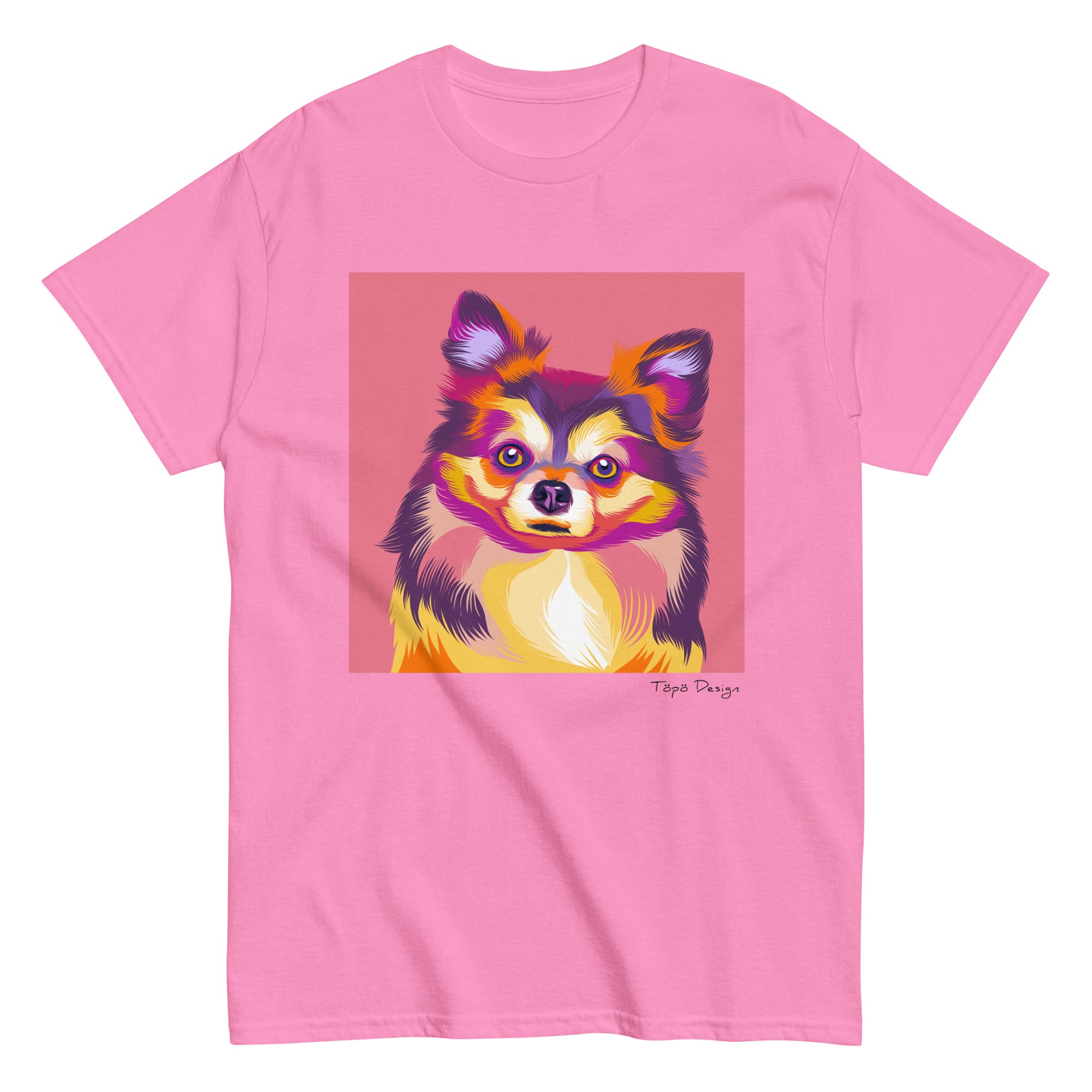 Pitkäkarvainen chihuahua T-paita, Pop Art
