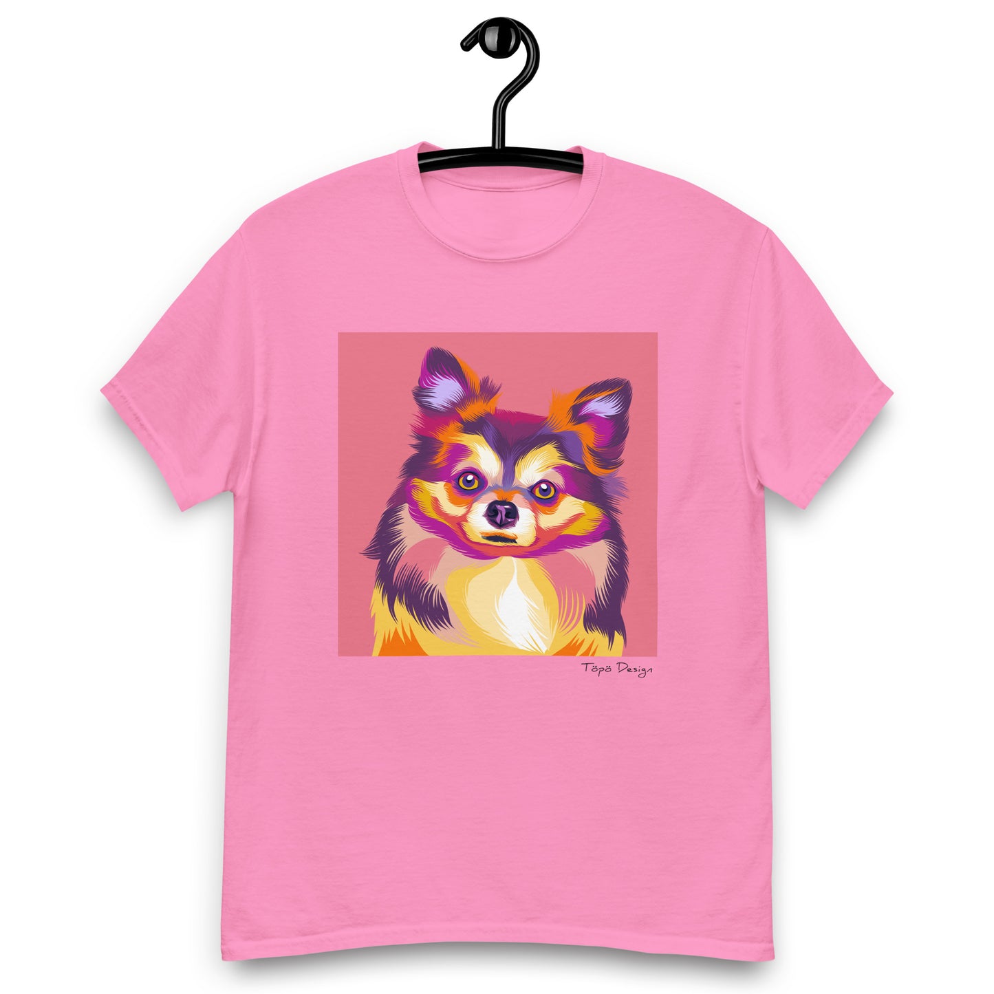 Pitkäkarvainen chihuahua T-paita, Pop Art