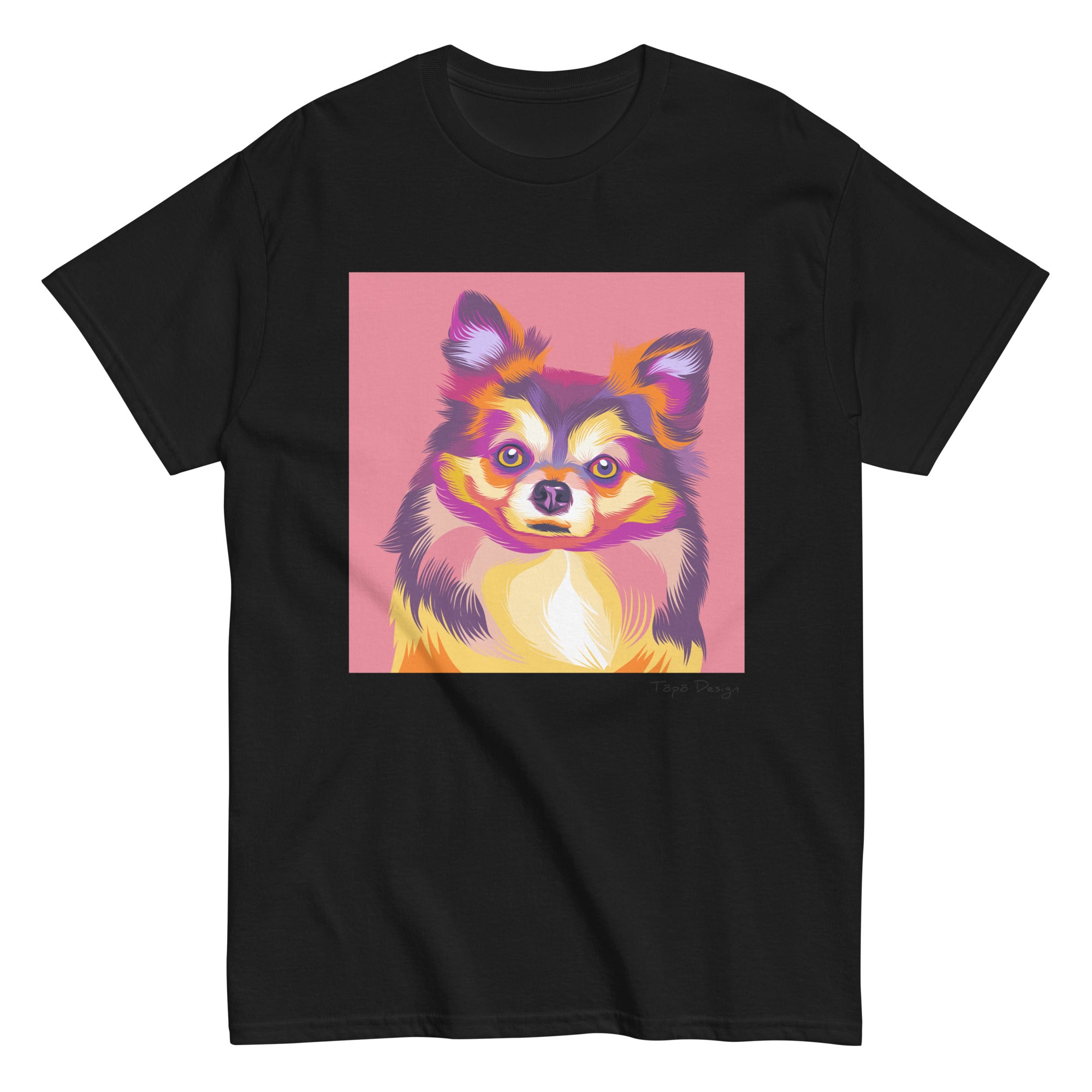 Pitkäkarvainen chihuahua T-paita, Pop Art