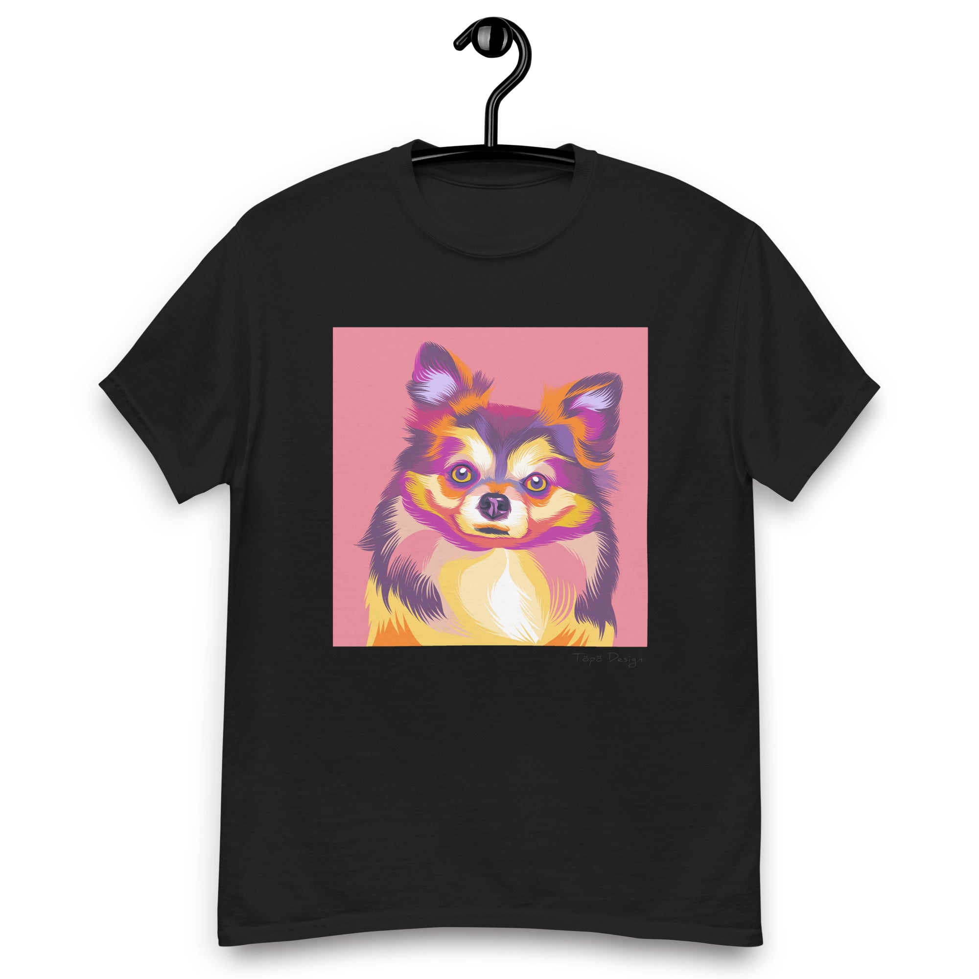 Pitkäkarvainen chihuahua T-paita, Pop Art