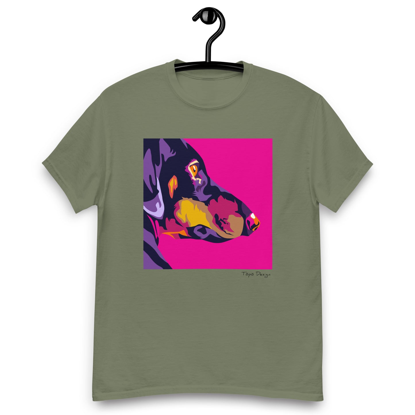 Mäyräkoira sivuprofiili T-paita, Pop Art